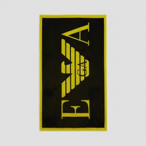 安普里奥·阿玛尼/Emporio Armani 撞色徽标纯棉海滩浴巾 46643491iu