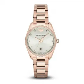 安普里奥·阿玛尼/Emporio Armani TAZIO系列 石英机芯 不锈钢PVD镀玫瑰金 女表 AR6065