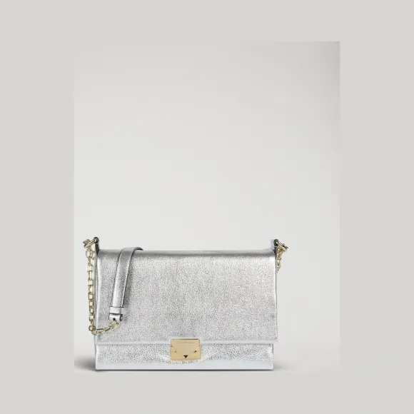 安普里奥·阿玛尼/Emporio Armani 三角扣装饰层压与粒面皮革肩背包 45424554aa