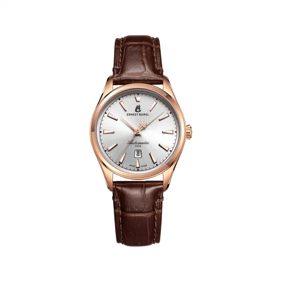 依波路/Ernest Borel 复古系列 31.00 MM 316L精钢表壳 自动机械机芯 女表 E0404L0A-MR2L