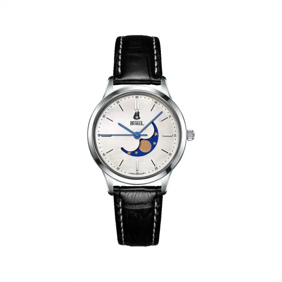 依波路/Ernest Borel 典雅系列 29.00 MM 316L精钢表壳 石英机芯 女表 LS880-411BK