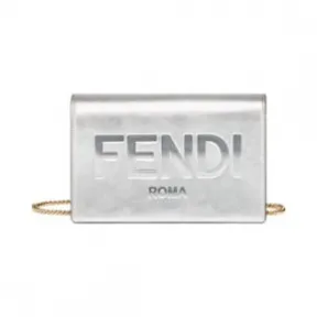 芬迪/Fendi 链带皮夹 皮革 银色 8BS006AK61F0RXT 8054321437115
