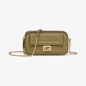 芬迪/Fendi 绿色皮革迷你手袋 8BS044A5DYF1D3Q