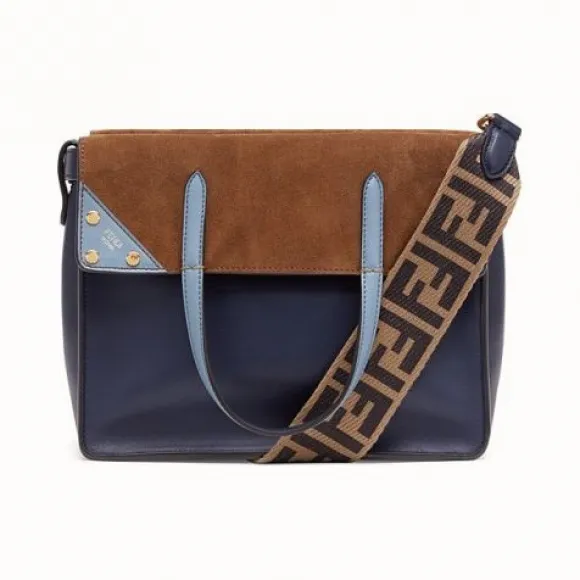 芬迪/Fendi 深蓝色皮革手袋 8BT302A6CGF1A6R