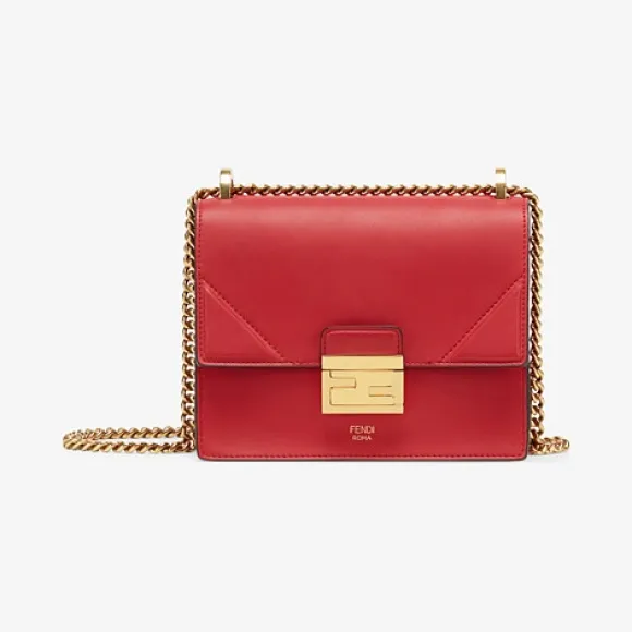 芬迪/Fendi KAN U小号_红色皮质迷你手袋 8BT312 A5D YF17U7