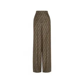 芬迪/Fendi 长裤 - 棕色桑蚕丝长裤 FR6375A8G3F118W