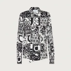 菲拉格慕/Salvatore Ferragamo 桑蚕丝提花衬衫 136428-750767-750767