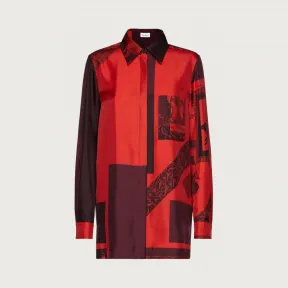 菲拉格慕/Salvatore Ferragamo 宽松版桑蚕丝衬衫 136496-751279-751279