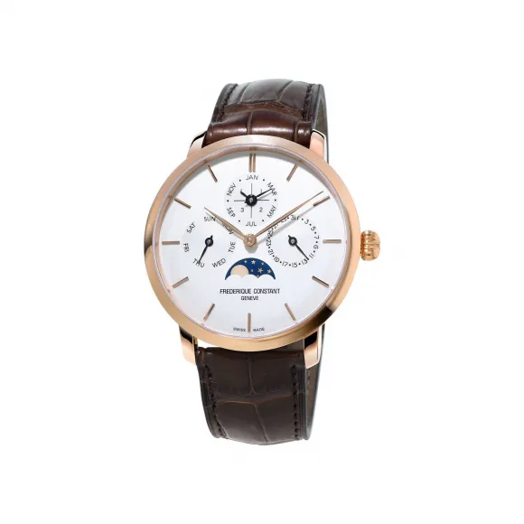 康斯登/Frederique Constant 超薄万年历系列 42MM 玫瑰镀金3重 自动机械机芯 FC-775V4S4