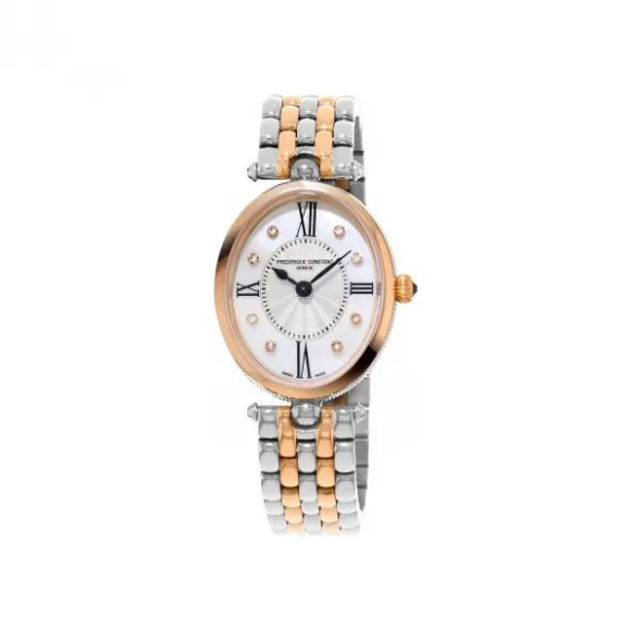 康斯登/Frederique Constant 百年典雅璀璨艺术腕表 25MMx29MM 不锈钢间玫瑰金色 石英机芯 FC-200RMPW2V2B