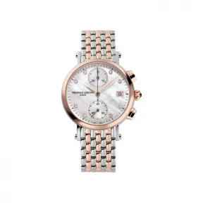 康斯登/Frederique Constant 百年典雅女装石英计时腕表 34MM 不锈钢间玫瑰金色 石英机芯 女表 FC-291MPWD2R2B