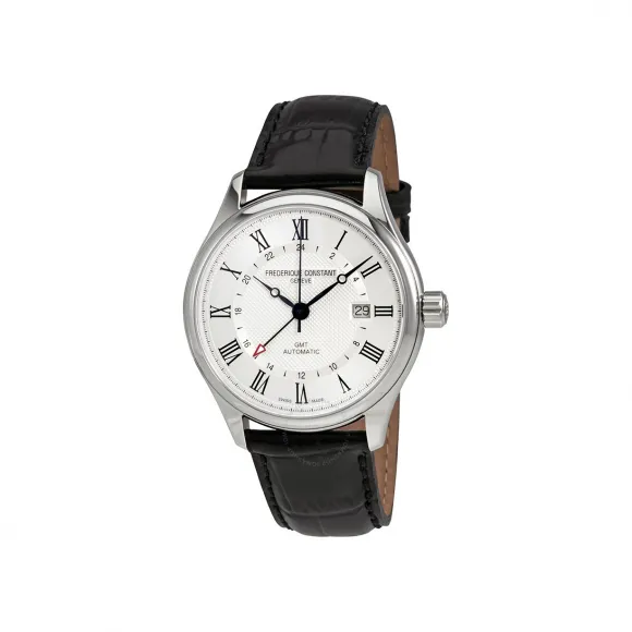 康斯登/Frederique Constant 百年典雅GMT两地时间自动腕表 42MM 抛光不锈钢三层 自动机械机芯 FC-350MC5B6