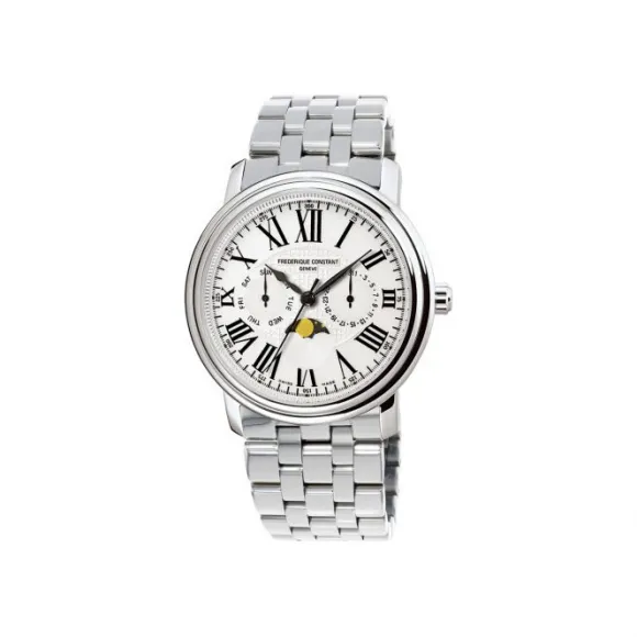 康斯登/Frederique Constant 百年典雅月相自动腕表 40MM 不锈钢 自动机械机芯 FC-360M4P6B2