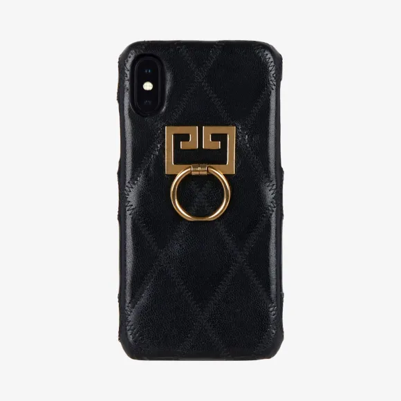纪梵希/Givenchy 菱形绗缝皮革Iphone XS / X手机保护壳 BB605PB08Z-001
