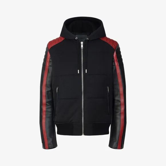 纪梵希/Givenchy 男士 皮革和绗缝尼龙兜帽 BM00516003-001