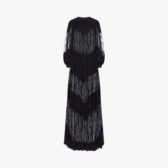 纪梵希/Givenchy 女士 真丝蕾丝褶裥晚礼裙 BW20AA202A-001