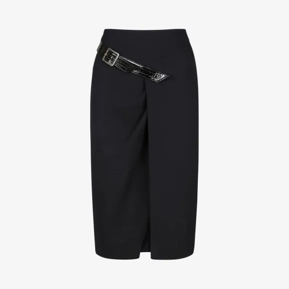 纪梵希/Givenchy 女士 中长款羊毛紧身裙 BW405Z10EG-001