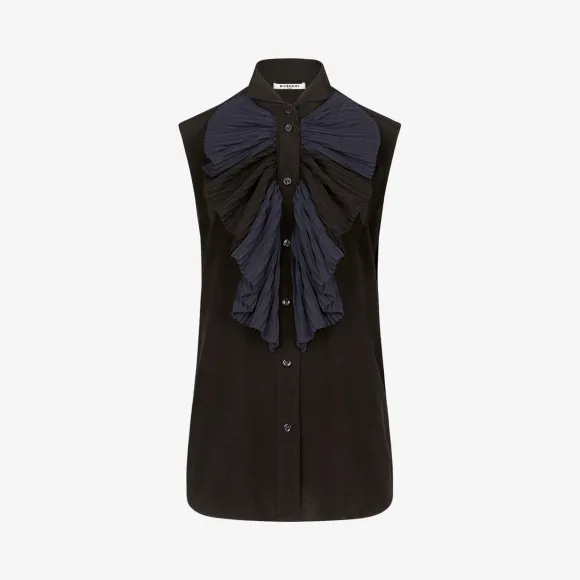 纪梵希/Givenchy 女士 荷叶领无袖衬衣 BW60BD10WH-001