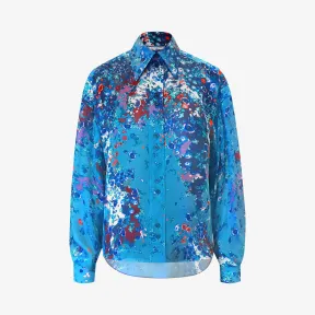 纪梵希/Givenchy 女士 花卉印花泡泡袖衬衫 BW60K212HL-486