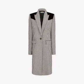 纪梵希/Givenchy 女士 羊毛帆布千鸟格长大衣 BWC02910WK-015