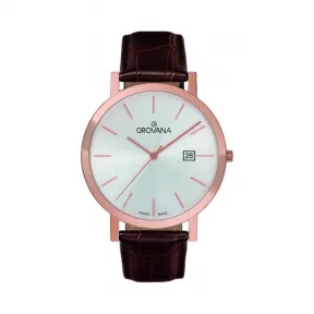 金韵娜/Grovana Regular Collection 系列 42 mm  镀玫瑰金 石英机芯 男表 1230.1962
