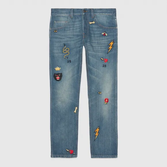 古驰/Gucci 标志锥形牛仔裤 408637 XD836 4271