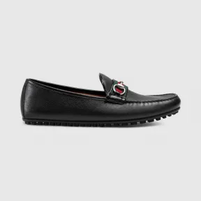 古驰/Gucci 饰条纹织带皮革驾车鞋 450892-A9L60-1098