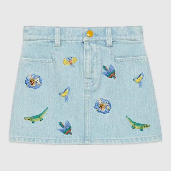 古驰/Gucci 儿童刺绣牛仔裙 544513 XDAGJ 4493