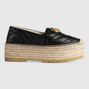 古驰/Gucci 双G皮革草编鞋 551884 BKO00 1000