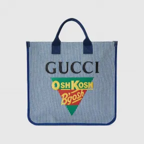 古驰/Gucci 蓝色和象牙白色棉布OshKosh B'gosh儿童托特包 605831-FACAL-4047