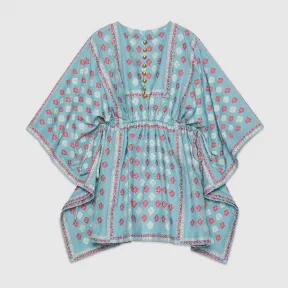 古驰/Gucci 女士 GG花卉图案切丝短款土耳其长袍 627309-ZAD90-4778