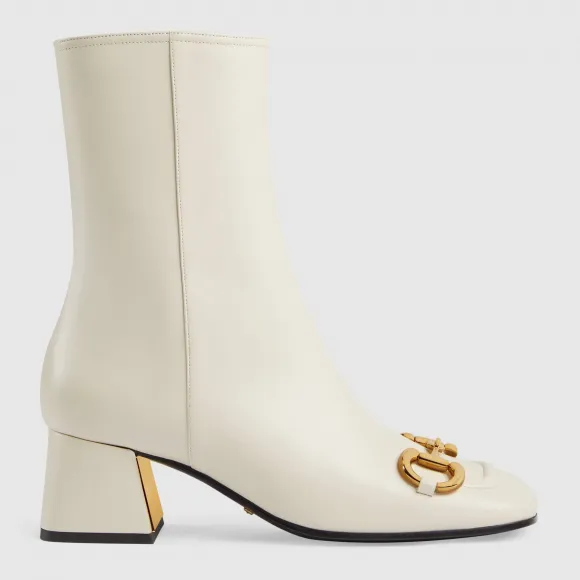 古驰/Gucci 女士马衔扣中跟踝靴 643888-BKO00-9022