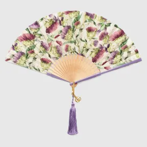 古驰/Gucci 花朵印花及鳄鱼皮扇子 661734-EAAGX-8852