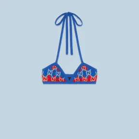 古驰/Gucci Chevron 针织棉质比基尼上装 700428-XKCHJ-6863 