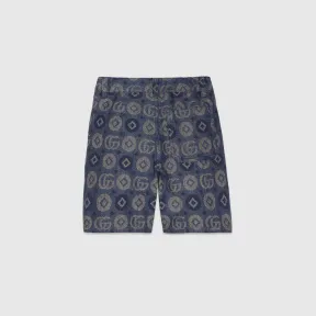 古驰/Gucci 儿童牛仔提花百慕大短裤 720867-XDB8L-4713