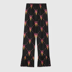 古驰/Gucci 冰淇淋印花丝绸裤子 733835-ZAL41-1187