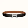 爱马仕/Hermes H 雕纹皮带扣&双面皮腰带32毫米 H064540CK05-H073967CAAA090
