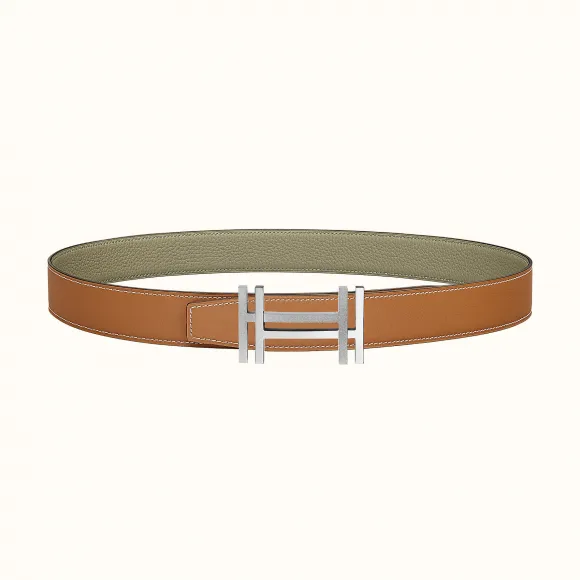 爱马仕/Hermes 方块H皮带扣&双面皮腰带32毫米 H066050CK05-H073996CAAG085