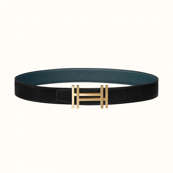爱马仕/Hermes 方块H皮带扣&双面皮腰带32毫米 H066050CP2K-H073967CAAD100