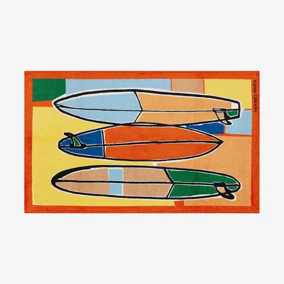 爱马仕/Hermes 黄色 3 surfs沙滩巾 H103043M_02