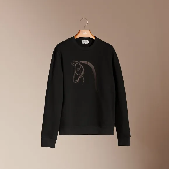 爱马仕/Hermes 皮革细节圆领运动衫 H167540HA02LA