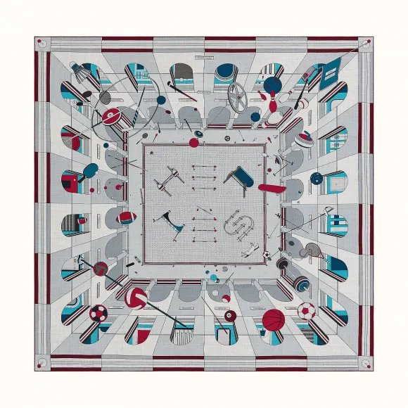 爱马仕/Hermes “优雅运动”140厘米方巾 H553774T-05