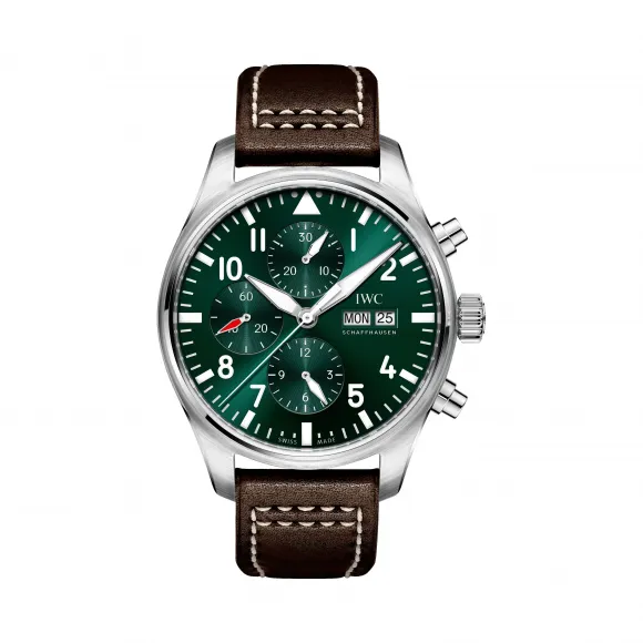 万国/IWC 精钢表壳 自动机械机芯 IW377726-飞行员计时腕表赛车绿特别版