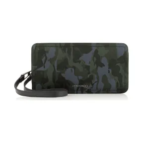 Jimmychoo/吉米周 森林绿色混合迷彩印花尼龙洗手袋 j000068480001