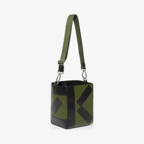 凯卓/Kenzo 黑色卡其色 手提袋 Kube小号手提袋 F962SA901L13.51.TU