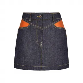 路易威登/Louis Vuitton 皮革贴饰牛仔迷你裙 1A4YCX