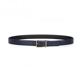 罗意威/Loewe 正装皮带 3.2cm 海军蓝/黑色/金色 516.09.025