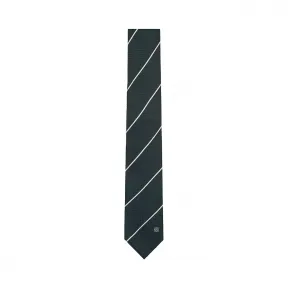 罗意威/Loewe Textured Fine Stripe Tie Navy/ivory 825.50.005