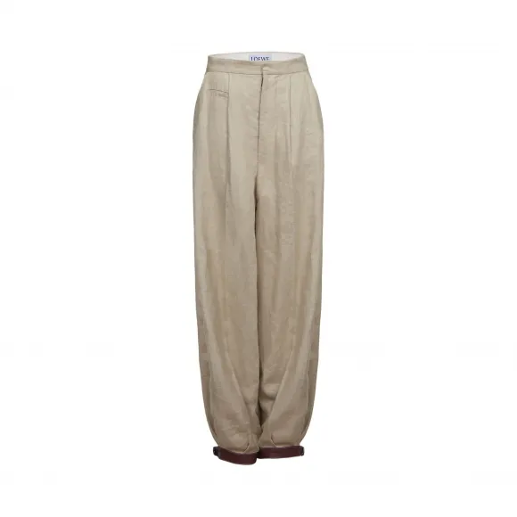 罗意威/Loewe Balloon Trousers Leather Hem褐色 D2172023FA