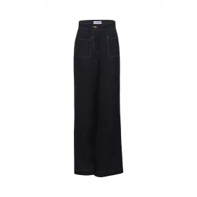 罗意威/Loewe Flare Trousers Patch Pockets黑色 D2172060PA